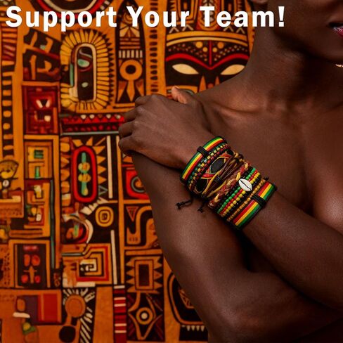 Black History Bracelets, Multi Layer African Jewelry for Women, Adjustable Wristbands in Saudi Arabia