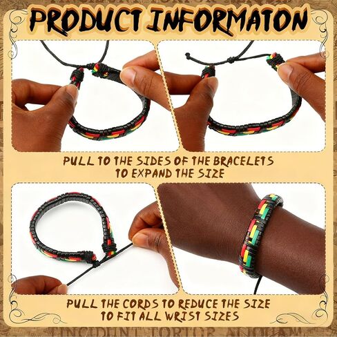 Black History Bracelets, Multi Layer African Jewelry for Women, Adjustable Wristbands in Saudi Arabia