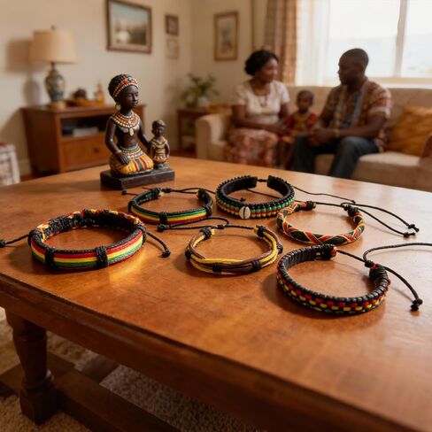 Black History Bracelets, Multi Layer African Jewelry for Women, Adjustable Wristbands in Saudi Arabia