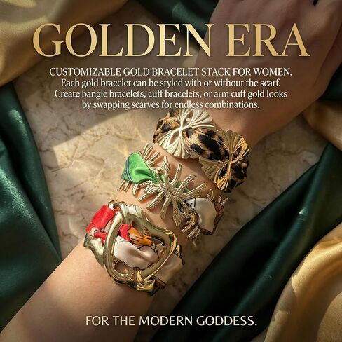 18K Gold Plated Bracelets for Women – 3 Pcs Gold Bracelet Stack, Non Tarnish Gold Bangles & Cuff Bracelets, Trendy Gold Jewelry Accessories for Women in Saudi Arabia