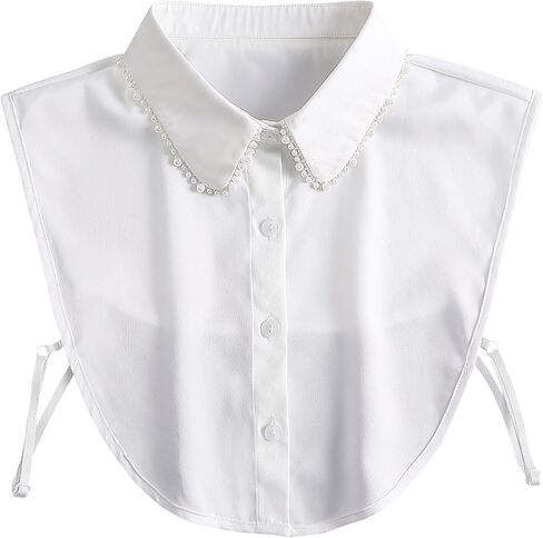 Shinywear Pearl Fake Collars Detachable Dickey Collar Blouse Half Shirt Crystal Peter Pan Faux False Collar for Women Girls in Kuwait