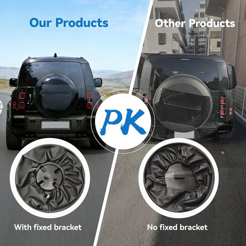 Gloss Black Spare Tire Cover Compatible with Land Rover Defender 2020-2026 90 110 130, Wheel Cover Protect with Back Retaining Bracket(Black Letter) in Saudi Arabia