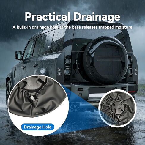 Gloss Black Spare Tire Cover Compatible with Land Rover Defender 2020-2026 90 110 130, Wheel Cover Protect with Back Retaining Bracket(Black Letter) in Saudi Arabia