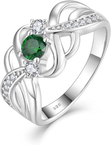 925 Sterling Silver Simulated Diamond CZ Criss Cross Ring for Women - Eternity Statement Wide Band Ring Engagement Wedding Anniversary Rings with Jewelry Box, Size 5-10 in Kuwait