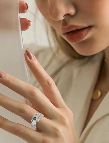 925 Sterling Silver Simulated Diamond CZ Criss Cross Ring for Women - Eternity Statement Wide Band Ring Engagement Wedding Anniversary Rings with Jewelry Box, Size 5-10 in Saudi Arabia