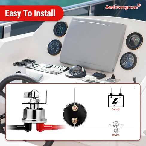 12-48V 200A Car Battery Disconnect Switch,Complete Accessories Kit,Alloy Steel Fully Mechanical,Vibration Proof, Moisture Resistant Durable,Easy Installation for Car Vehicle RV Truck Boat Marine ATV in Kuwait