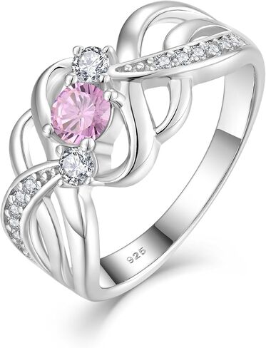 925 Sterling Silver Simulated Diamond CZ Criss Cross Ring for Women - Eternity Statement Wide Band Ring Engagement Wedding Anniversary Rings with Jewelry Box, Size 5-10 in Saudi Arabia
