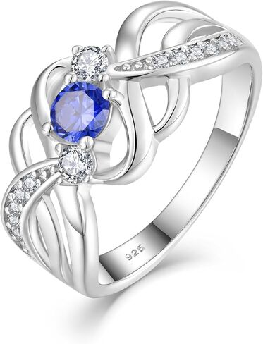 925 Sterling Silver Simulated Diamond CZ Criss Cross Ring for Women - Eternity Statement Wide Band Ring Engagement Wedding Anniversary Rings with Jewelry Box, Size 5-10 in Saudi Arabia
