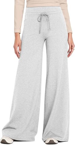 Ugerlov Wide Leg Pants Woman Lounge Soft High Waist Yoga Pants Trendy 2026 Loose Casual Sweat Pants with Pockets in Kuwait