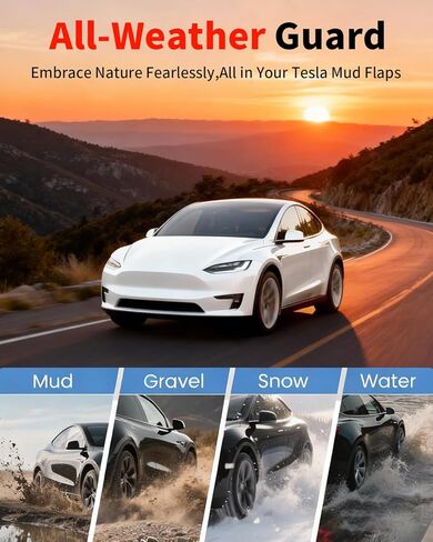 اللوحات الطينية المخفية لـ Tesla Model 3 Highland 2024 2025 2026 تحديث، مصدات أمامية وخلفية كاملة بدون حفر ولا واقيات الطين الشريطية، واقيات رذاذ لجميع الأحوال الجوية، زخارف قياسية/ممتازة/الأداء in Kuwait
