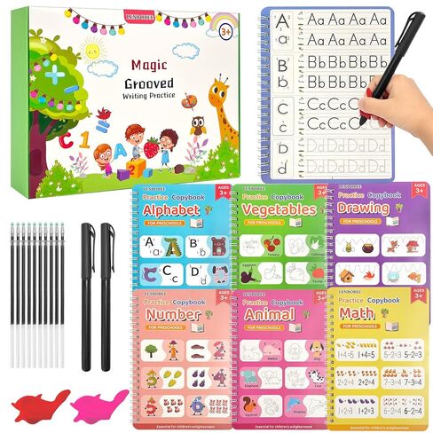 Magic Grooved Writing Practice Book, Reusable Grooved Handwriting Practice Workbook, Perfect Christmas Back to School Educational Gift in Kuwait