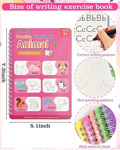 Magic Grooved Writing Practice Book, Reusable Grooved Handwriting Practice Workbook, Perfect Christmas Back to School Educational Gift in Kuwait
