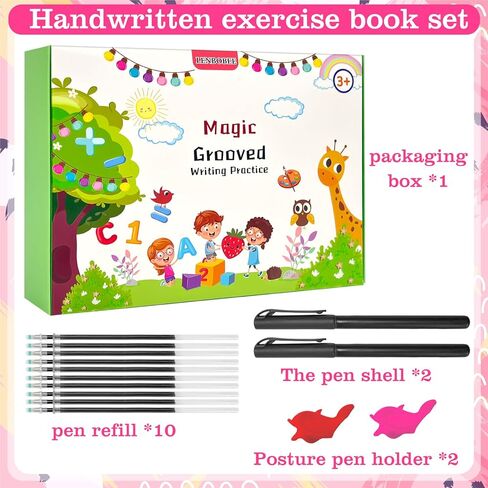 Magic Grooved Writing Practice Book, Reusable Grooved Handwriting Practice Workbook, Perfect Christmas Back to School Educational Gift in Kuwait