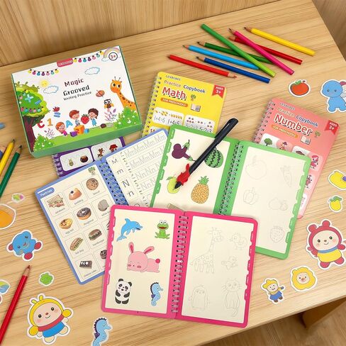 Magic Grooved Writing Practice Book, Reusable Grooved Handwriting Practice Workbook, Perfect Christmas Back to School Educational Gift in Kuwait