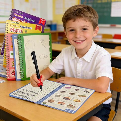 Magic Grooved Writing Practice Book, Reusable Grooved Handwriting Practice Workbook, Perfect Christmas Back to School Educational Gift in Kuwait