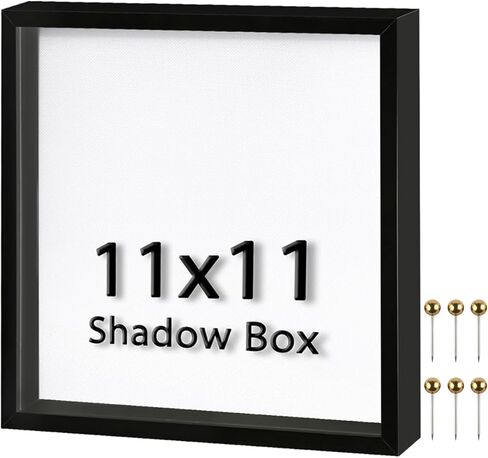 إطار صندوق الظل 8x10 | يتضمن ظهر الكتان الناعم ودبابيس الدفع، وحافظة عرض الذاكرة للزهور والتذاكر والعناصر ثلاثية الأبعاد العزيزة، أسود in Kuwait