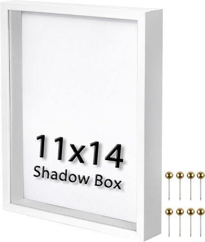 إطار صندوق الظل 8x10 | يتضمن ظهر الكتان الناعم ودبابيس الدفع، وحافظة عرض الذاكرة للزهور والتذاكر والعناصر ثلاثية الأبعاد العزيزة، أسود in Kuwait