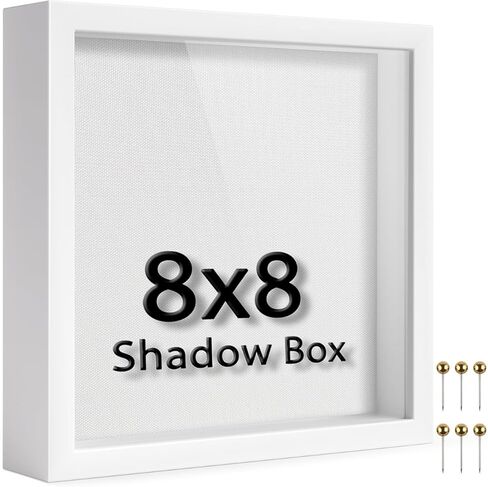 إطار صندوق الظل 8x10 | يتضمن ظهر الكتان الناعم ودبابيس الدفع، وحافظة عرض الذاكرة للزهور والتذاكر والعناصر ثلاثية الأبعاد العزيزة، أسود in Kuwait
