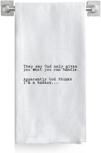 Funny Kitchen Towel for Drying Dishes and Hands - 20"x25" Soft Tea Towel by Second Nature By Hand (I'm Not Bossy) in Kuwait