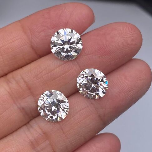 مويسانيتي حجر مويسانيتي حجر فضفاض الماس الاصطناعي الأبيض D اللون VVS1 وضوح 0.3ct-12ct جولة رائعة قطع لخاتم قلادة مجوهرات DIY صنع هدية مع شهادة GRA in Saudi Arabia