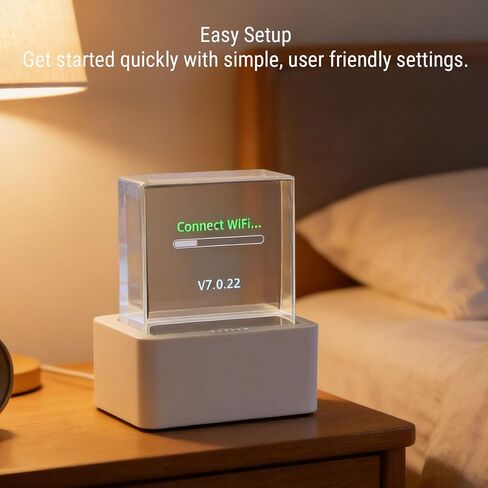 3D Hologram Display Cube, Smart Weather Station & Digital Clock for Desktop Car Decor, Electronic Photo Album Player with Custom GIF Animations in Saudi Arabia