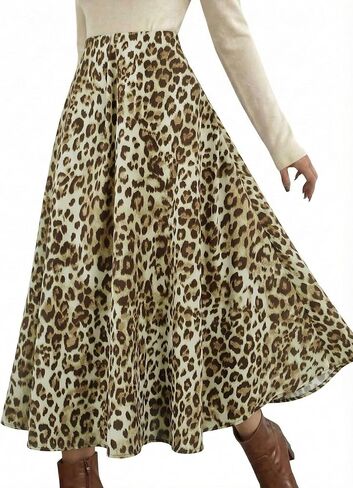DERAX Women's Polka Dot Flowy Maxi Skirt A-Line High Waisted Vintage Retro Elegant 2026 Spring Summer Long Skirt with Pockets in Saudi Arabia
