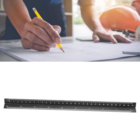 YWBL-WH 11.8 Inch Aluminum Alloy Triangular Ruler with Scales for Home Improvement, Engineering Drawing, Teaching Measurement in Saudi Arabia