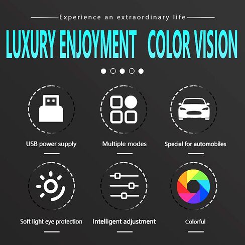 شريط إضاءة LED داخلي للسيارة من الأكريليك مع مفتاح تنشيط الحركة، إضاءة نيون محيطة مقاس 55.1 بوصة، ألوان RGB، التحكم في التطبيق/اللمس، مزامنة الموسيقى in Kuwait