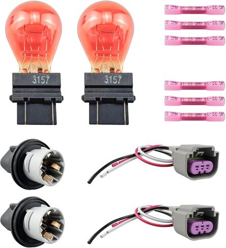 2Pcs Turn Signal Light Socket Holder with Wiring Harness Bulb Fit for Dodge Ram 1500 2009-2012 & 2500/3500 2011-2012 Front Turn Signal Lamp Socket Connector Assembly Replace 68083021AA in Saudi Arabia