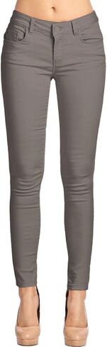 2LUV Women's Stretchy 5 Pocket Skinny Color Uniform Pants in Kuwait