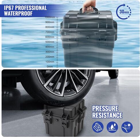 صندوق تخزين تسجيلات الفينيل القابل للتكديس يحمل 110 سجلاً | رغوة واقية عالية الكثافة | صندوق تخزين ذو قشرة صلبة مع غطاء ومقابض | مجموعة حافظات منظم ألبومات LP القيمة مقاس 7/10/12 بوصة in Kuwait