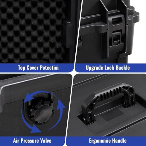 صندوق تخزين تسجيلات الفينيل القابل للتكديس يحمل 110 سجلاً | رغوة واقية عالية الكثافة | صندوق تخزين ذو قشرة صلبة مع غطاء ومقابض | مجموعة حافظات منظم ألبومات LP القيمة مقاس 7/10/12 بوصة in Kuwait