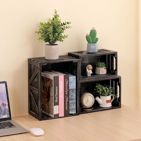 Storage Crates Nesting Wooden Boxes 3 Pack,Wood Storage Crates with Handles,Rustic Farmhouse Decorative Storage Boxes,Wooden Storage Container for Display in Saudi Arabia