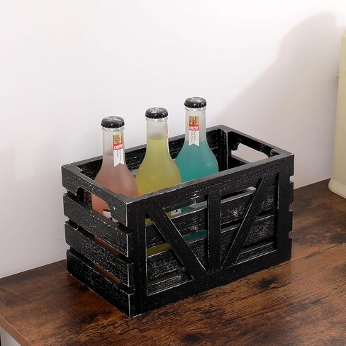 Storage Crates Nesting Wooden Boxes 3 Pack,Wood Storage Crates with Handles,Rustic Farmhouse Decorative Storage Boxes,Wooden Storage Container for Display in Saudi Arabia