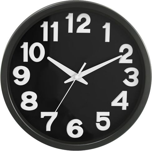 Caysie 12 Inch Large 3D Numbers Silent Non Ticking Wall Clock, Modern Quartz Battery Operated Round Clock, Decorative for Kitchen, Bedroom, Living Room, Office (Green) in Saudi Arabia