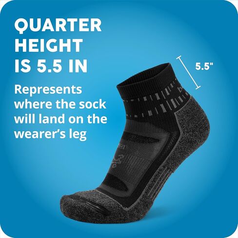 Balega Blister Resist Performance Quarter Athletic Running Socks for Men and Women (3 Pair), X-Large, Grey/Blue in Saudi Arabia