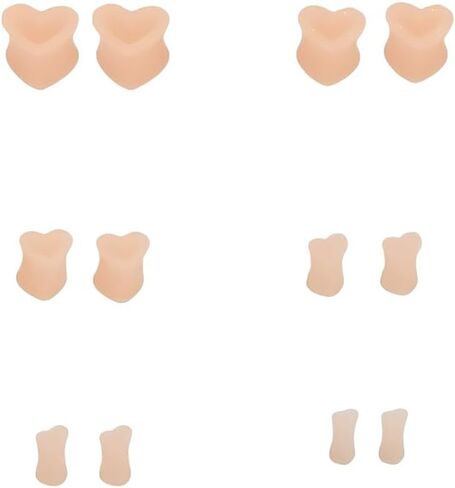 NewZenro Heart Silicone Ear Tunnel Plugs Gauges Expanders Hollow Flexible Soft Tunnels Kit Stretcher Earrings Fashion Lobe Piercing Body Jewelry for Women Her 6 Pairs Set in Saudi Arabia
