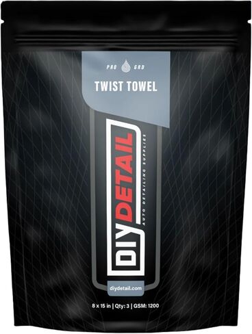 منشفة تجفيف بحلقة ملتوية بتفاصيل DIY - مناشف من الألياف الدقيقة فائقة الامتصاص 1200 جرام في المتر المربع لتجفيف السيارة وتفصيلها ولمسة نهائية خالية من البقع - بدون حواف، خالية من الخطوط، خالية من الخدوش - 15 بوصة × 8 بوصة in Kuwait