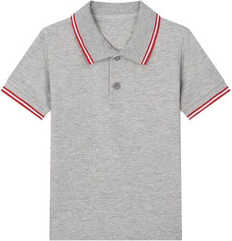 أطفال الزي المدرسي بنين عادية كم قصير التلبيب زر إغلاق بلوزة العودة إلى المدرسة البلوز قمصان حجم 2-13 in Kuwait