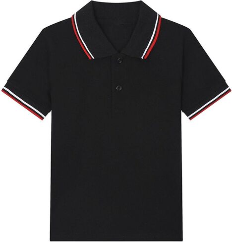 Kids School Uniforms Boys Casual Short Sleeve Lapel Button Closure Blouse Back to School Pullover Shirts Size 2-13 in Saudi Arabia