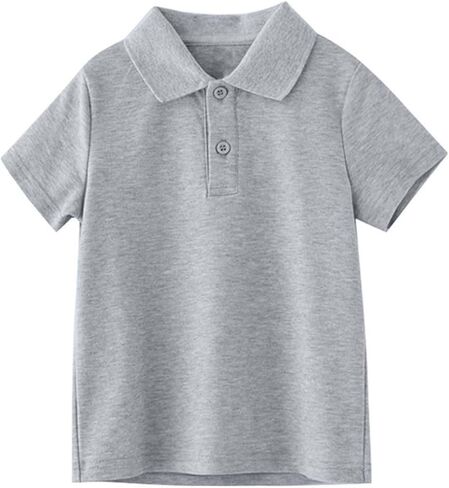 Boys Uniform Shirt Casual Solid Color Short Sleeve Soft Collared Blouses Trendy Summer Back to School Tops Size 1-14 in Saudi Arabia