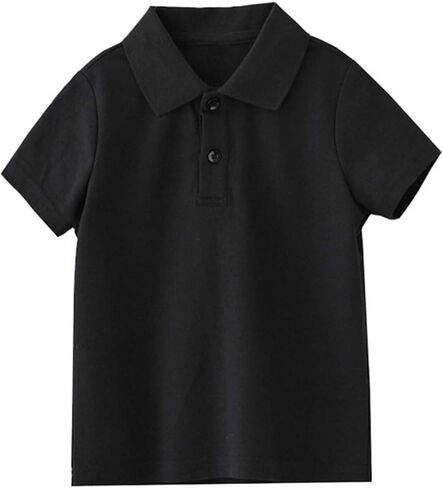 Boys Uniform Shirt Casual Solid Color Short Sleeve Soft Collared Blouses Trendy Summer Back to School Tops Size 1-14 in Saudi Arabia