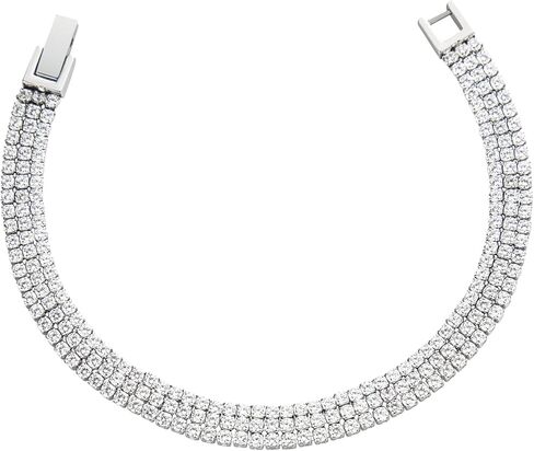 SDA مثلج خارج الماس تنس سلسلة أساور الفولاذ المقاوم للصدأ المياه والدليل لا تتلاشى أبدا 3.0mm / 4.0mm جولة 5A أساور زركونيا مكعب للنساء والرجال in Kuwait