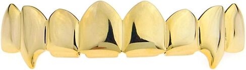 فانغ جريلز مطلية بالذهب عيار 14 قيراط 8 أنياب أسنان علوية ثماني قطع من الرخويات الهيب هوب مصاص دماء الفم الشوايات in Kuwait