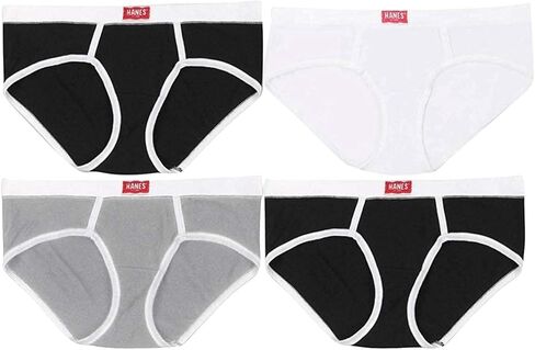 Hanes Premium Women's 4 Pack Boyfriend Hipsters, 2XL, Black/White/Heather Grey in Saudi Arabia