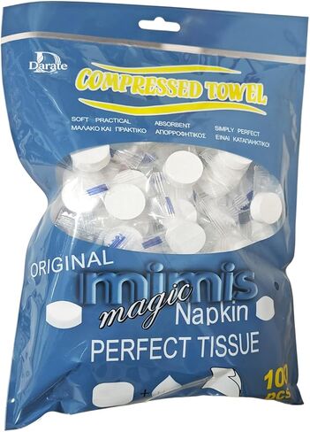Compressed Towels, Darate 100PCS Portable Disposable Towels - Soft, Durable, Reusable Face Towels - Travel, Home, Outdoor, Camping, Hiking, Sport Hand Cotton Compressed Towels Tablets (100PCS) in Kuwait