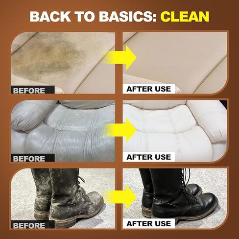 منظف ​​وبلسم جلد للأريكة: مجموعة العناية الكاملة بخطوتين للأثاث الداخلي للسيارة وحقائب الأحذية والأريكة والسترات in Kuwait