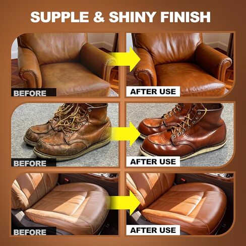 منظف ​​وبلسم جلد للأريكة: مجموعة العناية الكاملة بخطوتين للأثاث الداخلي للسيارة وحقائب الأحذية والأريكة والسترات in Kuwait
