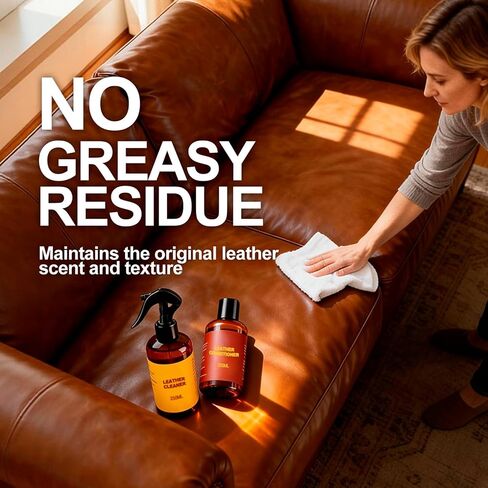 منظف ​​وبلسم جلد للأريكة: مجموعة العناية الكاملة بخطوتين للأثاث الداخلي للسيارة وحقائب الأحذية والأريكة والسترات in Kuwait