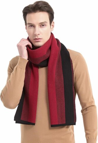 وشاح كشمير شتوي للرجال خفيف الوزن وناعم ودافئ للرجال - أوشحة كاجوال للعمل والسفر في عطلة نهاية الأسبوع للرجال in Kuwait